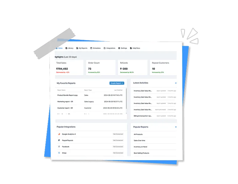 The Report Pundit dashboard