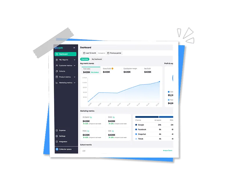 The Bloom Analytics dashboard
